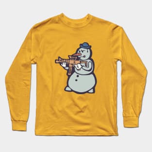 Stay Frosty Tactical Snowman illustration Long Sleeve T-Shirt